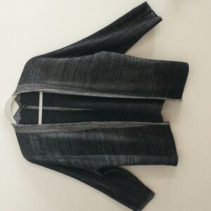 Eileen Fisher Open Front Silk Organic Cotton Cardigan Large